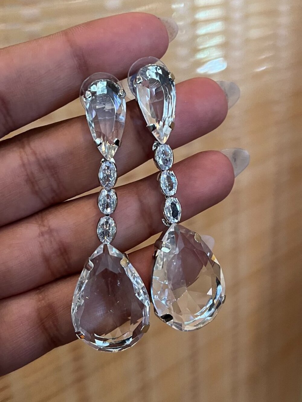 White Crystal Earrings
